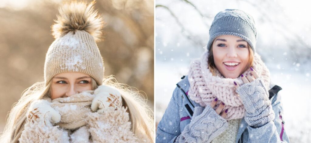 rękawiczki i szalik oraz czapka