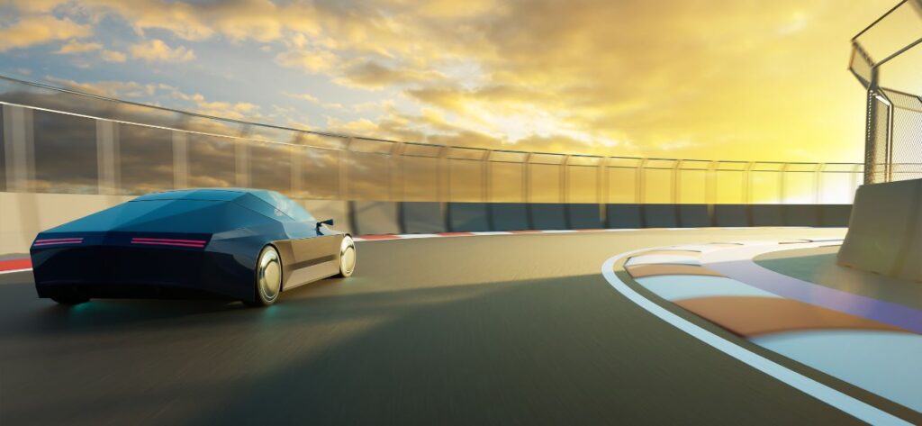 kobieta na torze wyścigowym