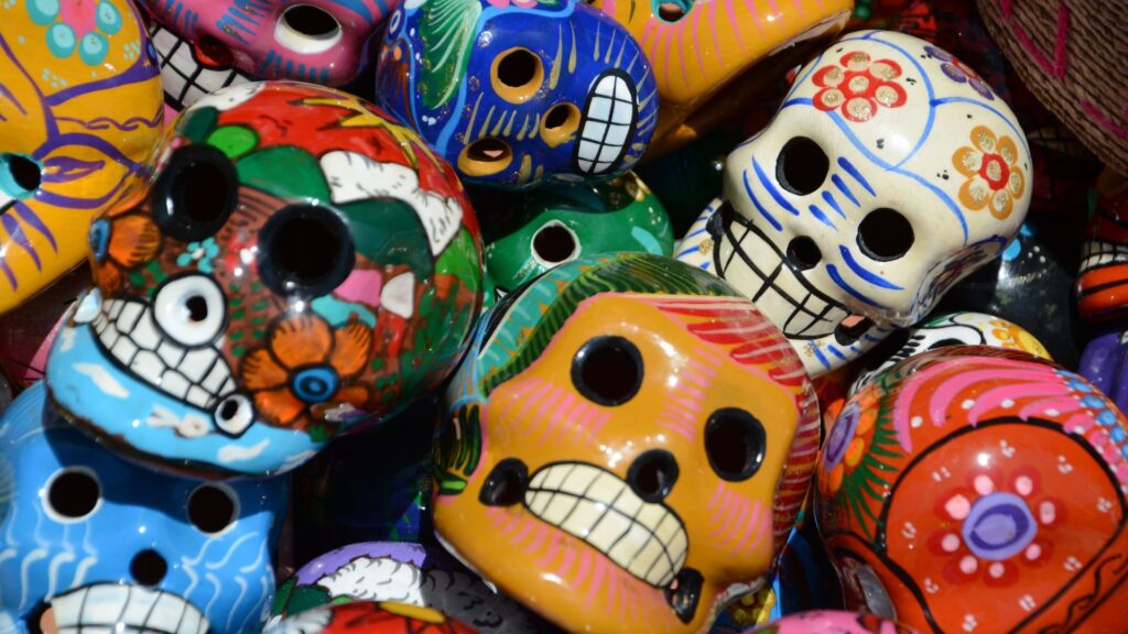 czaszki meksykanskie kolorowe meksyk