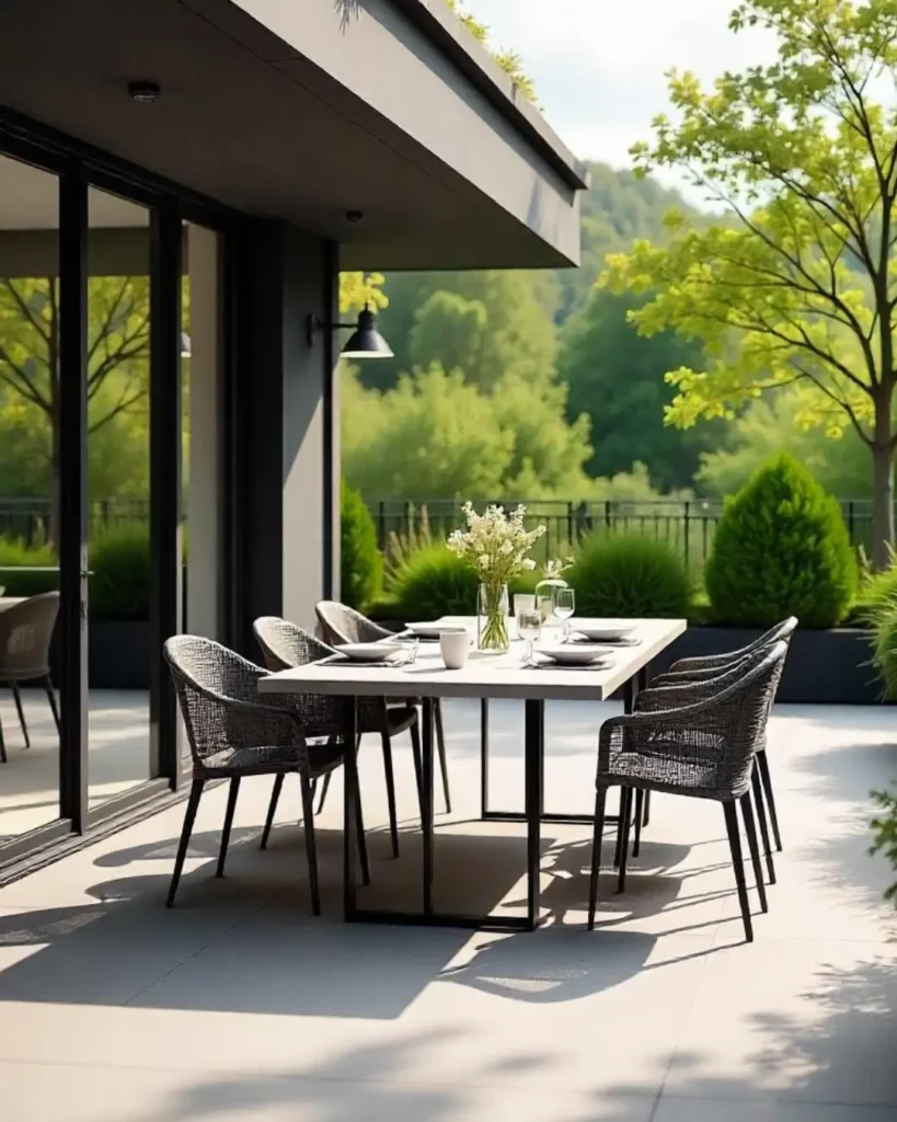 taras przy domu - aranżacja AI