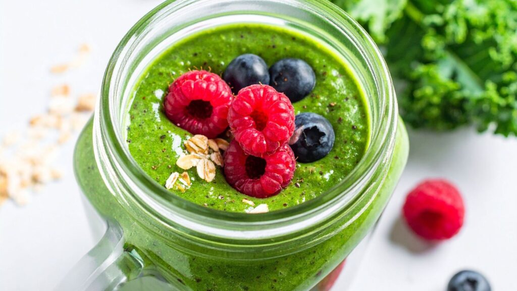 jagody koktajl z jarmużem